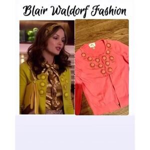 Milly Beaded Gossip Girl Cardigan Blair Waldorf beaded knit  fall casual $450